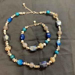 Authentic stones, pearls and 925 silver
